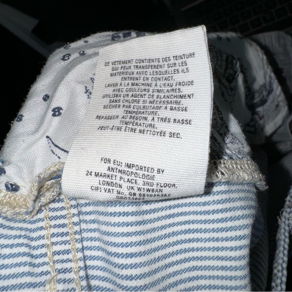 Anthropologie Pilcro and the Letterpress HYPHEN Blue White Stripe Shorts Size 27 - Picture 11 of 13